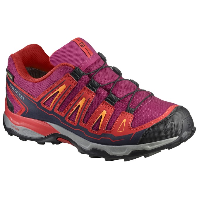 Salomon Israel X-ULTRA GTX® J - Kids Hiking Shoes - Purple/Orange (MDYL-87156)